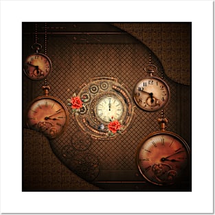 Wonderful steampunk clock Posters and Art